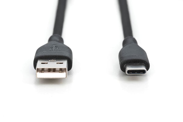 DIGITUS - USB-kabel - USB (hane) till USB-C (hane) - USB 2.0 - 2 m - svart