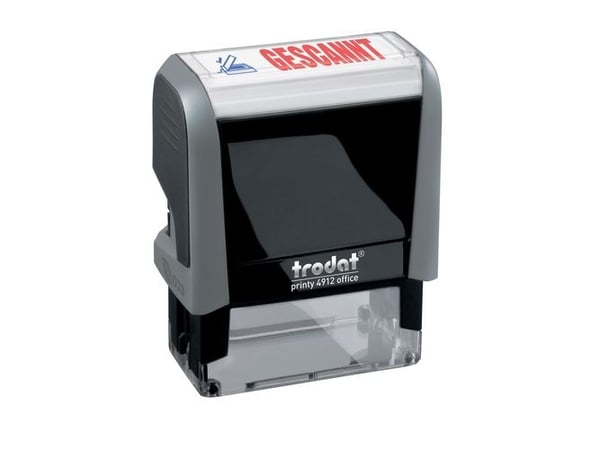Trodat 4912 OFFICE PRINTY, Blekkgjør seg selv, Tekst-/datostempel, 17 x 46 mm, Sort, Grå, CO2 compensated, 63 mm