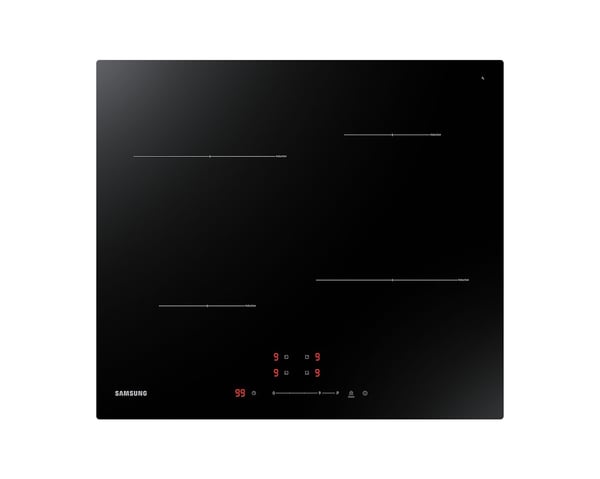 Samsung NZ64T3707A1 - Induksjonskomfyrtopp - 4 plater - Nisje - bredde: 56 cm - dybde: 49 cm - uten ramme, - med linjal - svart