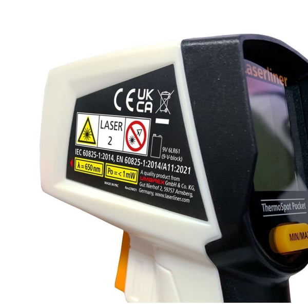 Laserliner ThermoSpot Pocket, 95 mm, 132 mm, 37 mm, 144 g, Svart, Grå, °C