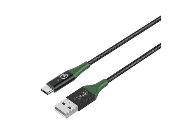 MicroConnect Smart Charge - USB-kabel - USB (hane) till USB-C (hane) - USB 2.0 - 20 V - 3 A - 1 m - USB Power Delivery (60W) - svart, grön