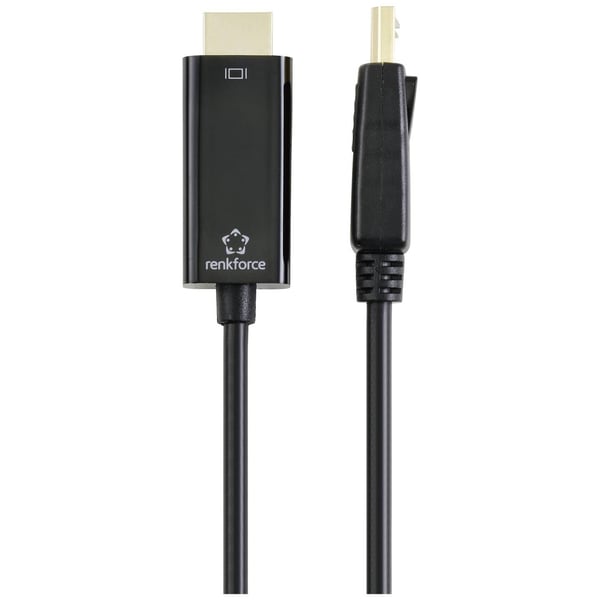 Renkforce RF-5179188, 2 m, DisplayPort, HDMI, Hankjønn, Hankjønn, Rett