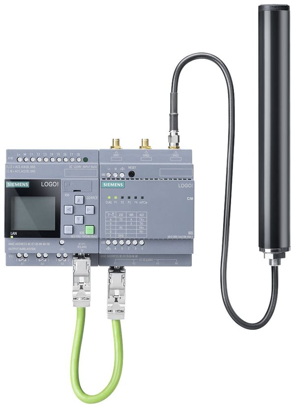 LOGO! 12/24RCE, logikmodul, display Matningsspänning / I/O: 12/ 24 V DC/relä, 8 DI (4 AI)/4 DO, h