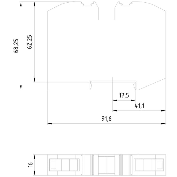 Siemens 8WH60000AM01 Hybrid-gennemgangsklemme 16 mm Indstiks-klemme Blå 10 stk
