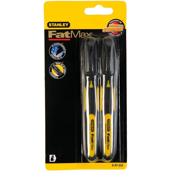 Stanley FATMAX 0-47-312, 2 styck, Svart, Fin spets, Svart, Gul, Fin, Vuxen