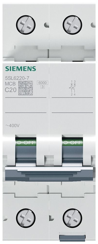 Siemens 5SL62207 5SL6220-7 Ledningssikkerhedsafbryder 20 A 400 V