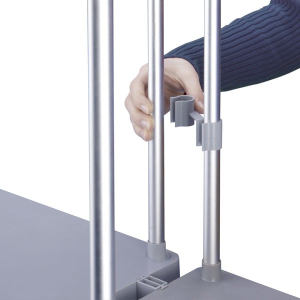 Hailo ProfiLine MSS XXXL, Frittstående søppel-pose holder, Grå, Innendørs, Aluminium, Metall, Plast, 120 l, 4 hjul