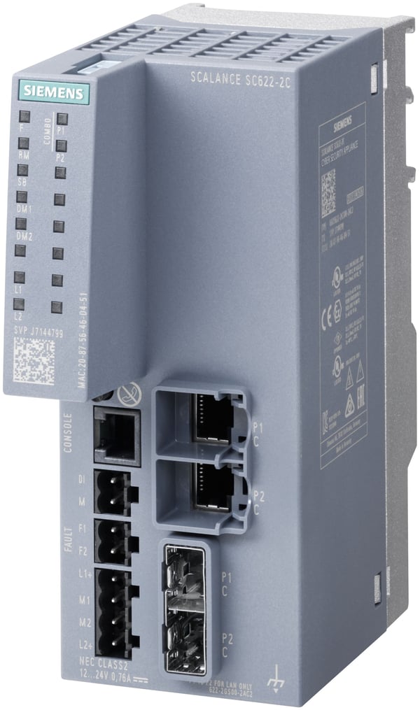 Siemens 6GK5622-2GS00-2AC2 Security-Element 10 / 100 / 1000 MBit/s, IP20, 193 mm, 254 mm, 141 mm, 1,5 kg, CE, RoHS, REACH