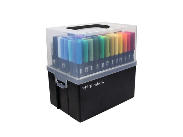 Tombow ABT-108C, 107 stykker, Flerfarget, Pensel / fin tupp, Rund, 0,8 mm, 3,3 mm