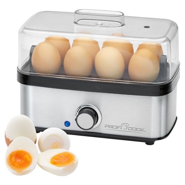 ProfiCook PC-EK 1275, 8 egg, Rustfritt stål, Tritan, Rotasjon, Sort, Rustfritt stål, 400 W