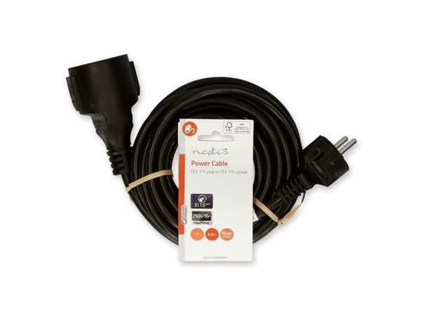 Nedis CEGL10200BK50, 5 m, CEE7/7, CEE7/7, CEE7/7, 250 V