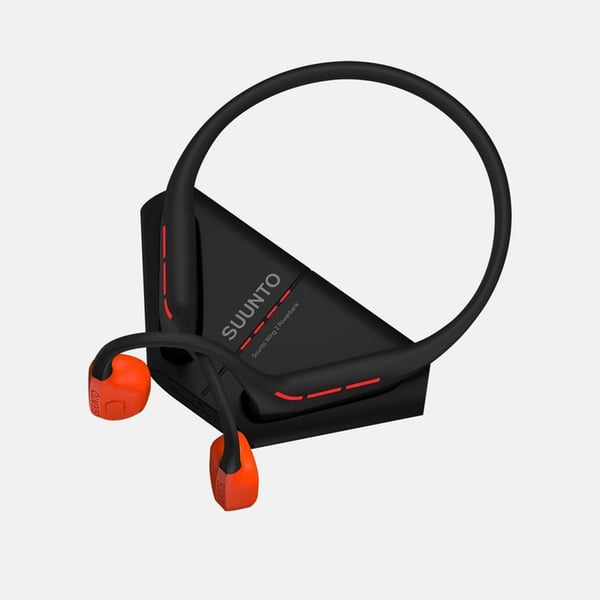 Suunto Wing 2 - Hörlurar med mikrofon - öppet öra - montering bakom nacken - Bluetooth - trådlös - korallröd