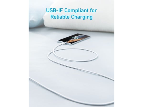 Anker 322 - USB-kabel - USB (hane) till USB-C (hane) - 5 V - 3 A - 90 cm - vit