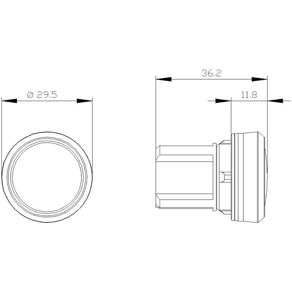 Siemens 3SU1001-6AA60-0AA0, Vit, IP67, IP69K, 12 g, 40 mm, 30 mm, 30 mm