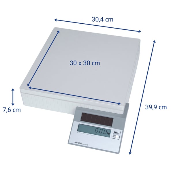 MAUL Solar Parcel Scale MAULparcel S grey 50 kg,, Elektronisk postvekt, 50 kg, 50 g, 100 g, Grå, 30 cm