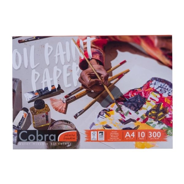 Cobra Oil fargepapirblokk | 29,7 x 21 cm (A4), 300 g, 10 ark