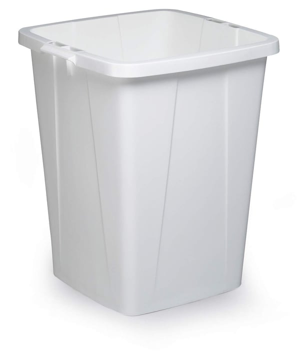 Roskakori DURABIN® 90L neliönmuotoinen, valkoinen