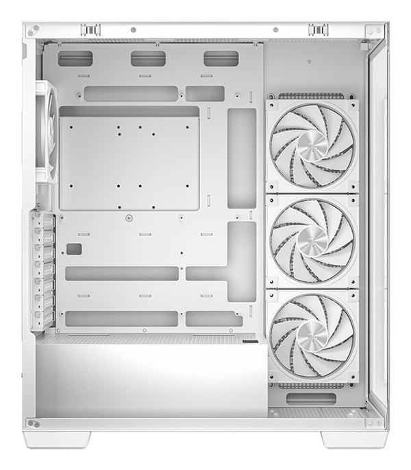 DeepCool CG580 4F V2 WH - Tower - ATX - genomskinlig sidopanel (härdat glas) - ingen strömförsörjning (ATX / PS/2) - vit - USB/ljud