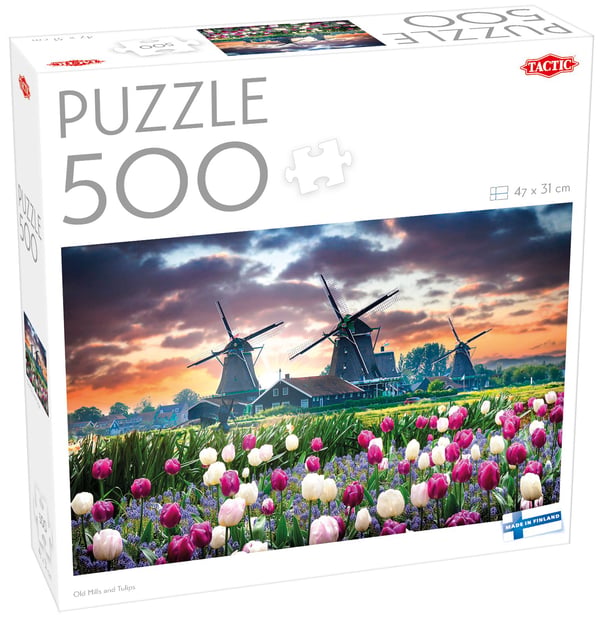 Tactic Puzzle Lovers Old Mills and Tulips 500 pcs puzzle