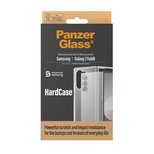 PanzerGlass HardCase - Baksidesskydd för mobiltelefon - termoplastisk polyuretan (TPU), polykarbonat - transparent - för Samsung Galaxy Z Fold6