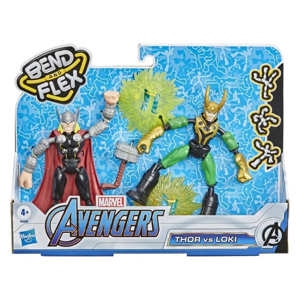 Marvel Avengers Bend and Flex Thor Vs. Loki, 4 år, Avengers, Flerfarget