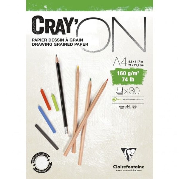 Clairefontaine Cray''ON, Multifärg, A4 (210 x 297 mm), 160 g/m ^, 30 ark
