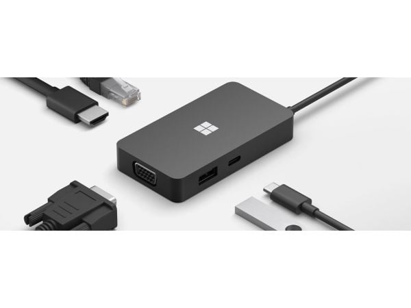 Microsoft USB-C Travel Hub - telakointiasema - USB-C - VGA, HDMI - GigE - kaupciel - kaupallinen