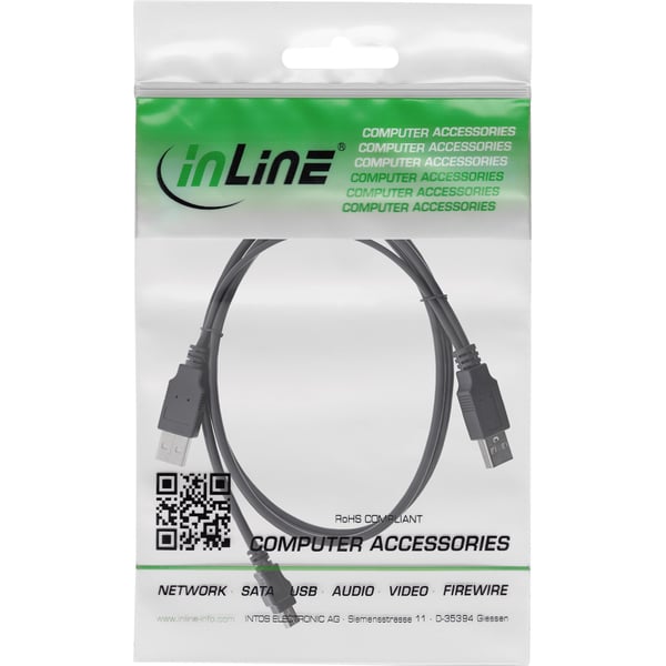 InLine 33107X, 1 m, Mini-USB B, 0,48 Gbit/s, Svart