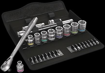 Wera Zyklop Metal 8100 SB 8 räikkäsarja 3/8" vääntiöllä, metrinen, 29-osainen