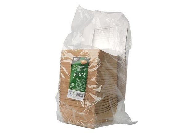 Papstar 86573, Pahvi, polylaktidi (PLA), ruskea, FSC, 140 mm, 140 mm, 50 mm, 140 mm, 50 mm