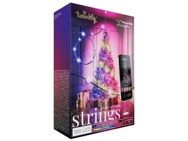Twinkly Candies - 100 helmenmuotoista RGB-lediä, vihreä kaapeli, USB-C