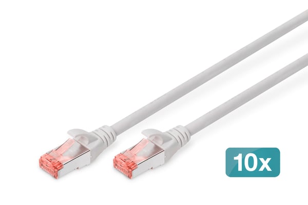 DIGITUS Professional - Koblingskabel - RJ-45 (hann) til RJ-45 (hann) - 3 m - SFTP, PiMF - CAT 6 - IEEE 802.3 - med støvel, halogenfri, uten hindrin...