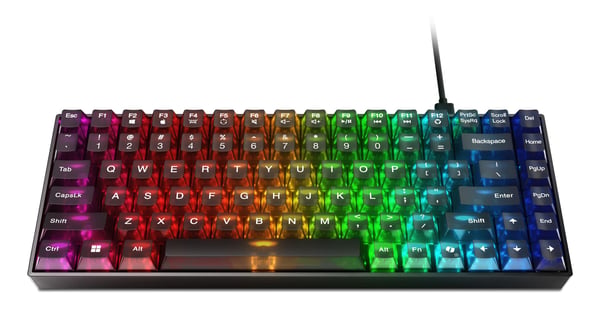 Lenovo Legion K510 Mini Pro, 75%, Langallinen, USB, Mekaaninen, RGB LED, Musta, Läpinäkyvä