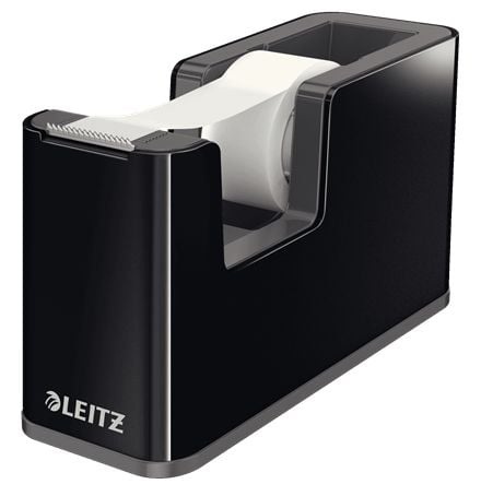 Leitz Duo Colour - Dispenser med kontortape - skrivebord - svart dispenser, opakt hvitt bånd