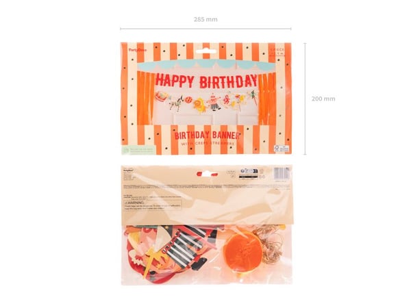 PartyDeco GRL122, Vimpler, Papir, Flerfarget, Bilde, Bursdag, Vegg