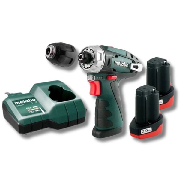 Metabo PowerMaxx BS Basic - Drill/driver - trådløs - sekskantsokkel 10 mm - 34 N·m - 2 batterier - 12 V