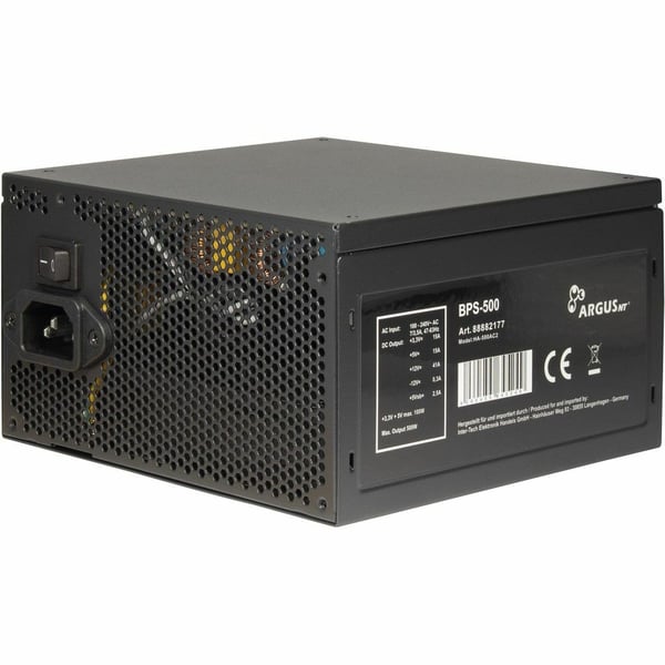 Inter-Tech ArgusNT BPS-500, 500 W, 100 - 240 V, 47 - 63 Hz, 7/3.5 A, 100 W, 420 W