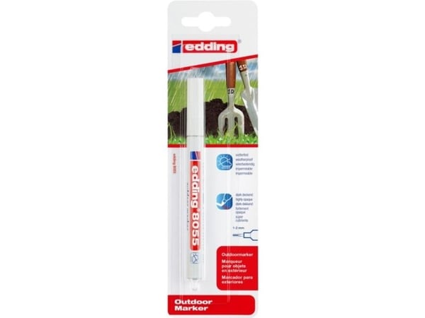 edding 8055 outdoor - Markør - permanent - for metall, plast, kartong - hvit - 1-2 mm