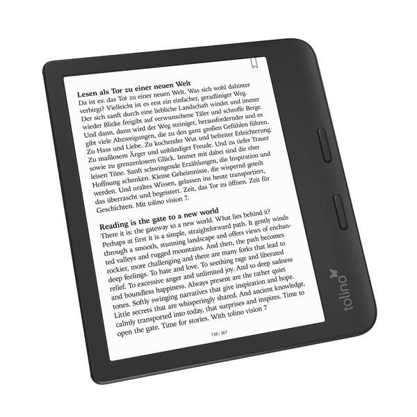 Tolino Vision Color e-kirjan lukulaite 7" E Ink Kaleido 32 GB, musta