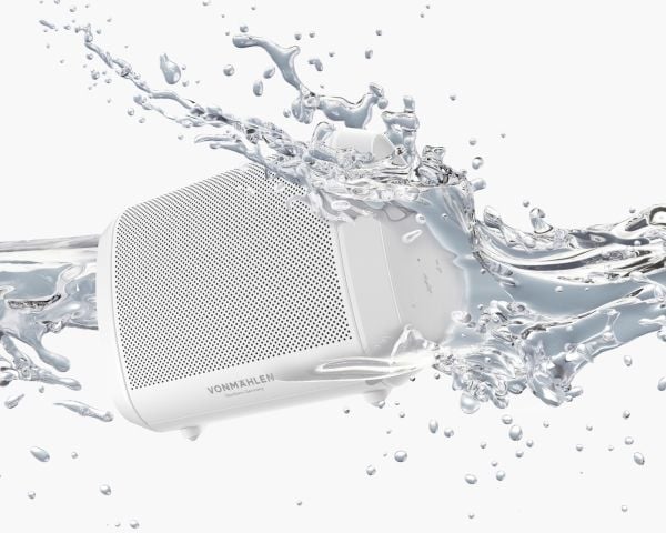 Vonmählen Air Beats Mini, Langaton, 10 m, Kannettava monokaiutin, Valkoinen, Akryylinitriilibutadieenistyreeni (ABS), Silikoni, Ruostumaton teräs, ...