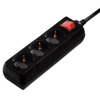 Hama - Flerkoplingslist - AC 230 V - 3500 watt - utgangskontakter: 3 - 3 m kabel - svart