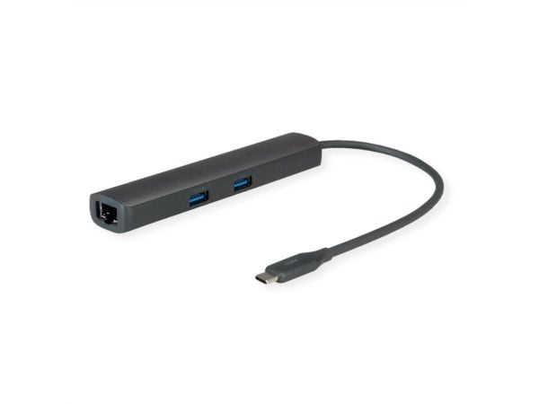 ROLINE 12021124, Koblet med ledninger (ikke trådløs), USB 3.2 Gen 1 (3.1 Gen 1) Type-C, 60 W, 10,100,1000,2500 Mbit/s, Grå, 7680 x 4320 piksler
