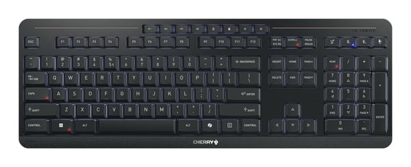 CHERRY STREAM KEYBOARD ULTIMATE - Tangentbord - 100% - full size - bakgrundsbelyst - trådlös - 2.4 GHz, Bluetooth 5.2, USB-C - QWERTY - amerikansk ...