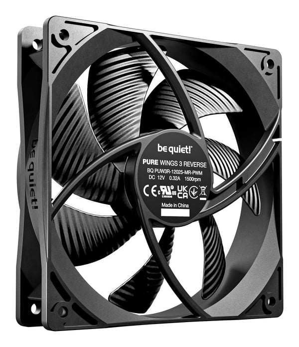 be quiet Pure Wings 3 BL137 kabinettvifte 120 mm PWM reversert, svart, 3-pk