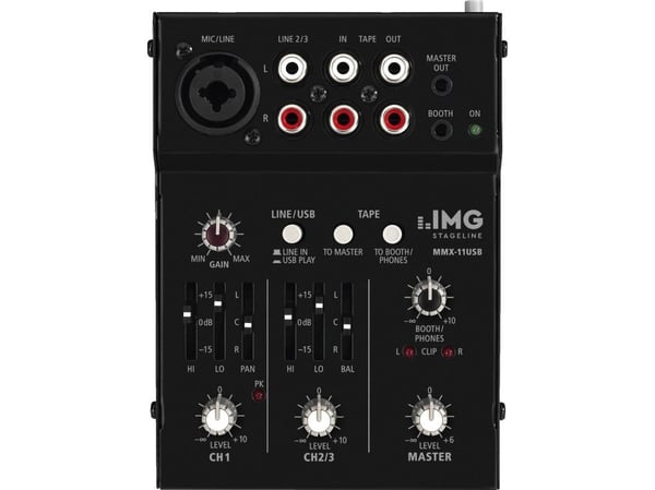 IMG Stage Line MMX-11USB, 2 kanaler, Svart IMG Stage Line MMX-11USB, 2 kanaler, Svart