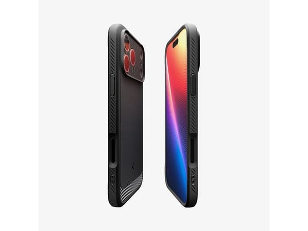 Spigen Rugged Armor - Beskyttende deksel for mobiltelefon - MagSafe-samsvar - termoplast-polyuretan (TPU), skumplast - matt svart - for Apple iPhon...