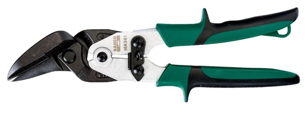 Bahco Painotettu peltisakset, oikeakätinen, pitkä leikkaus max 1,8mm