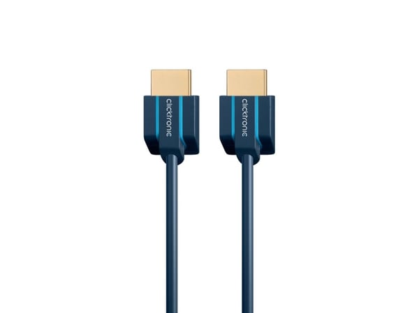 ClickTronic 70702, 1 m, HDMI Type A (Standard), HDMI Type A (Standard), 3840 x 2160 piksler, 3D, Blå