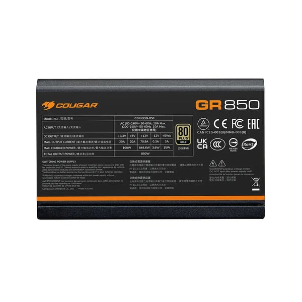 COUGAR CGRGDN-750, 750 W, 100 - 240 V, 50/60 Hz, 10 A, 100 W, 750 W
