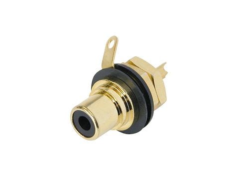Cablenet Neutrik RCA Gold Panel Mount Socket Insulated Black